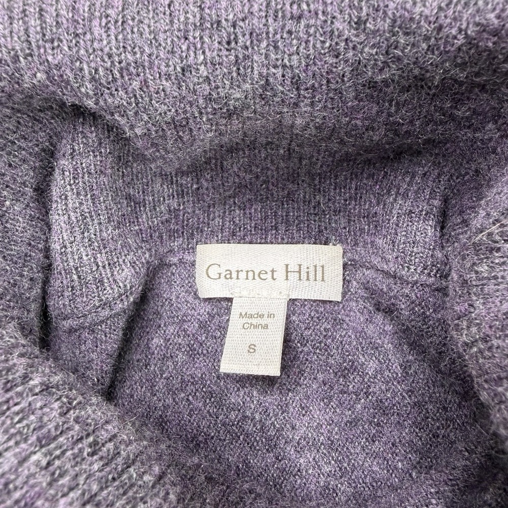 Garnet Hill Women's Oversized Turtleneck Cashmere Wool Sweater Purple Small - Picture 5 of 14